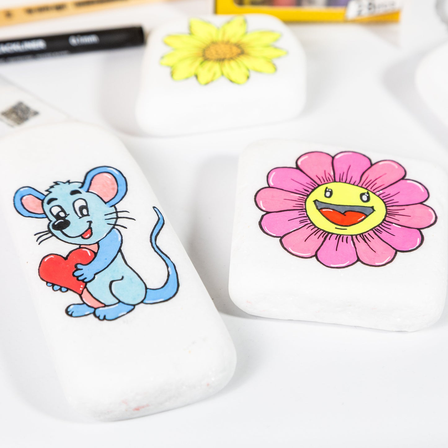 Starterspakket Happy Stones + App om ze te volgen | Alles-in-1 | Stenen schilderen