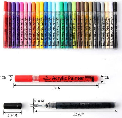 Flysea - Acrylic Markers Set 0.7mm - 15 cheerful colours