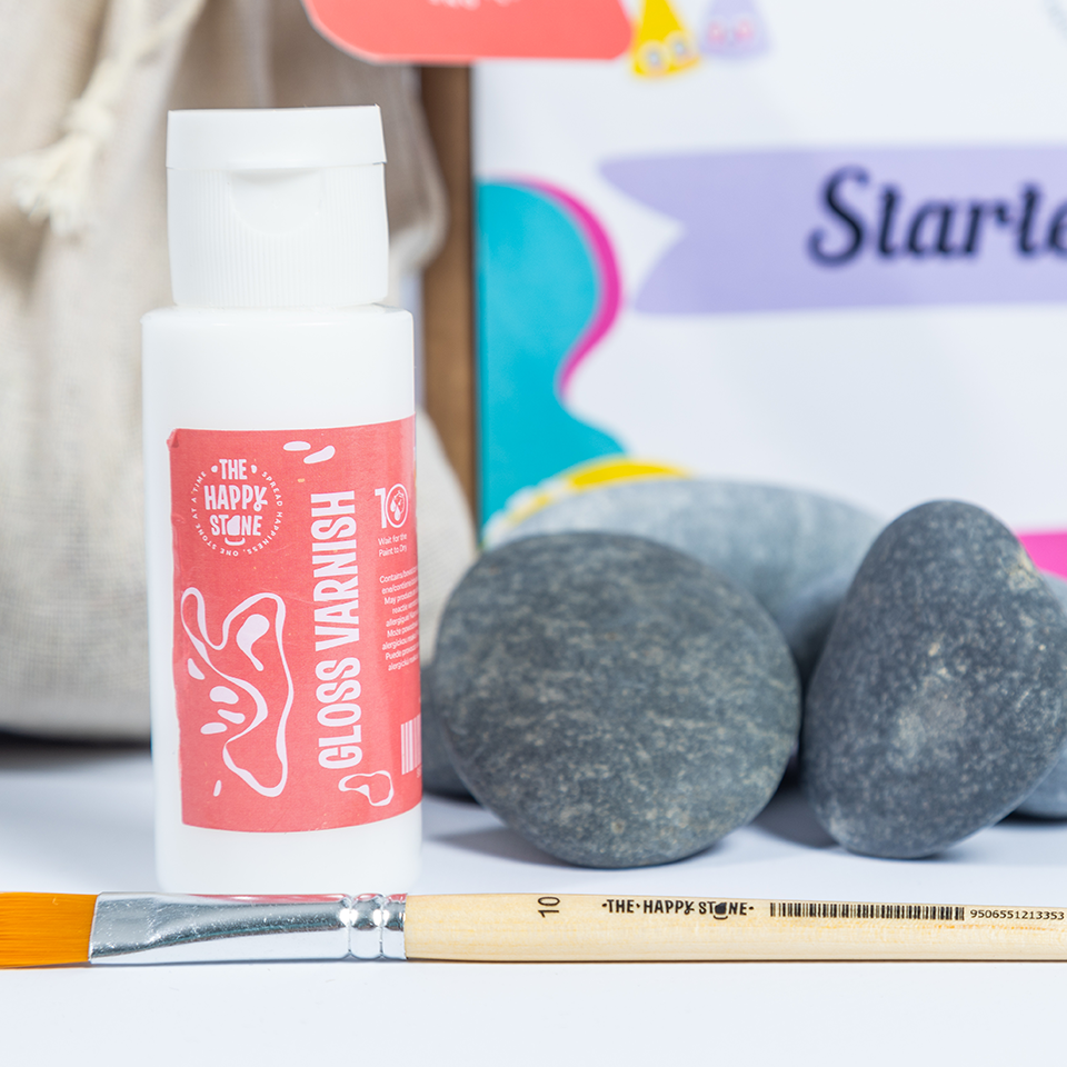 Starterspakket Happy Stones + App om ze te volgen | Alles-in-1 | Stenen schilderen