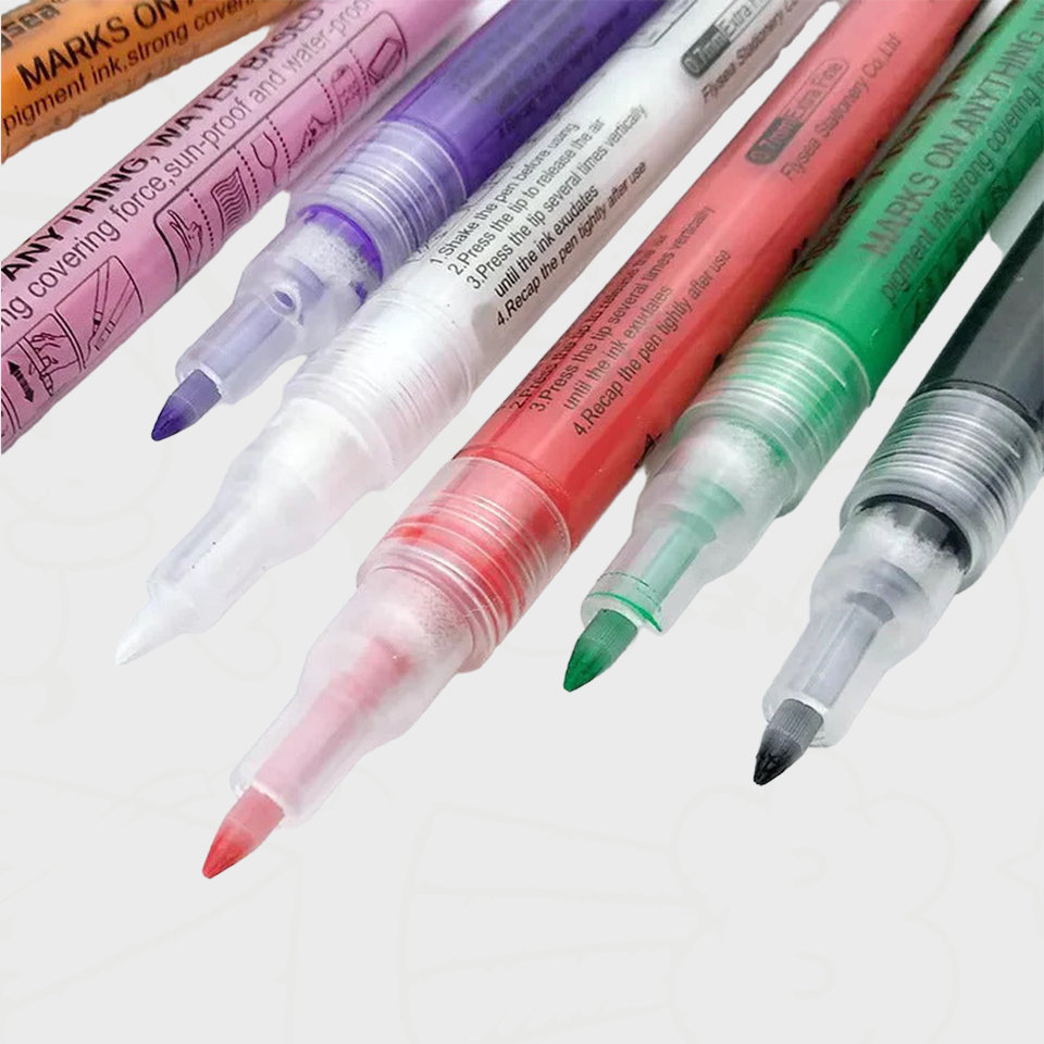 Flysea - Acrylic Markers Set 0.7mm - 15 cheerful colours